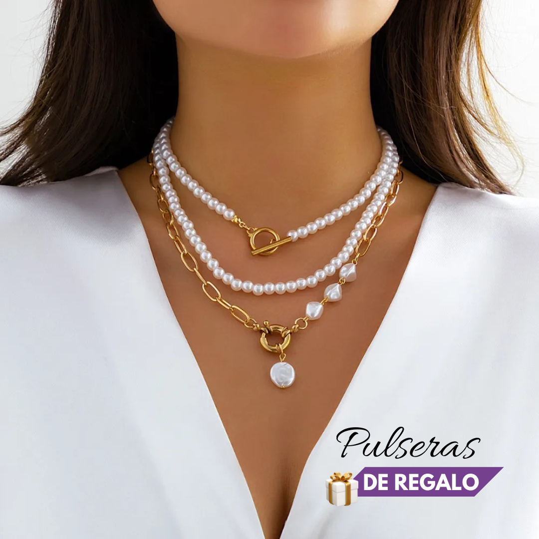 Collar Perla Infinite + Pulseras de REGALO