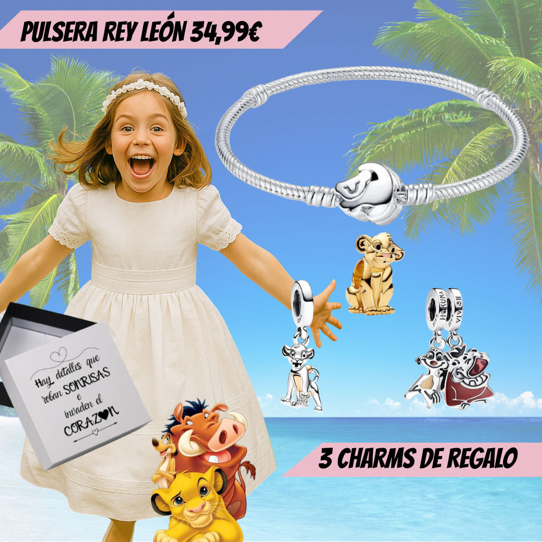 Pulsera HAKUNA MATATA + 3 CHARMS, OFERTA LIMITADA